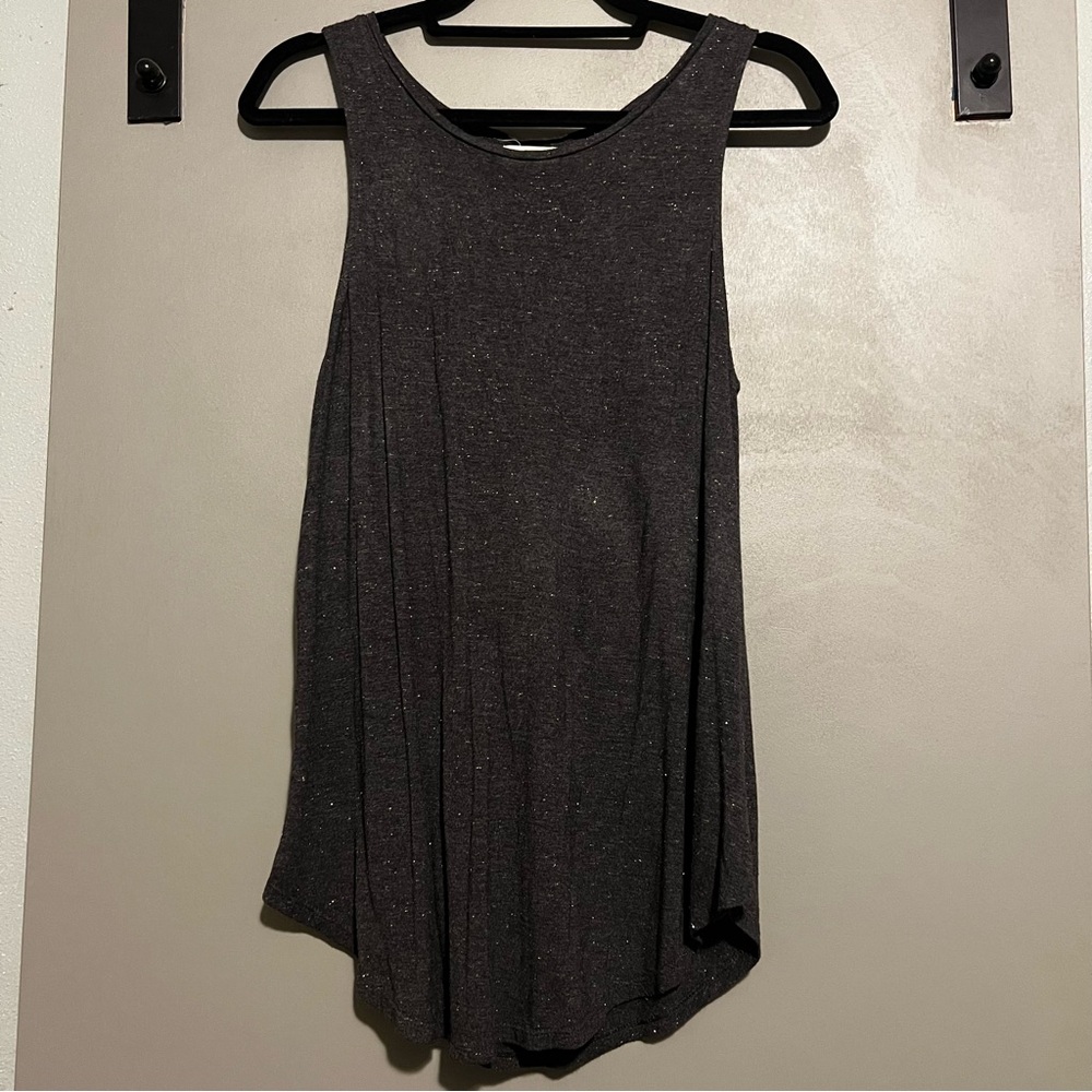 CLOSET CLOSING Old Navy Gray Tank Top Gold Glitter Shimmer Shine